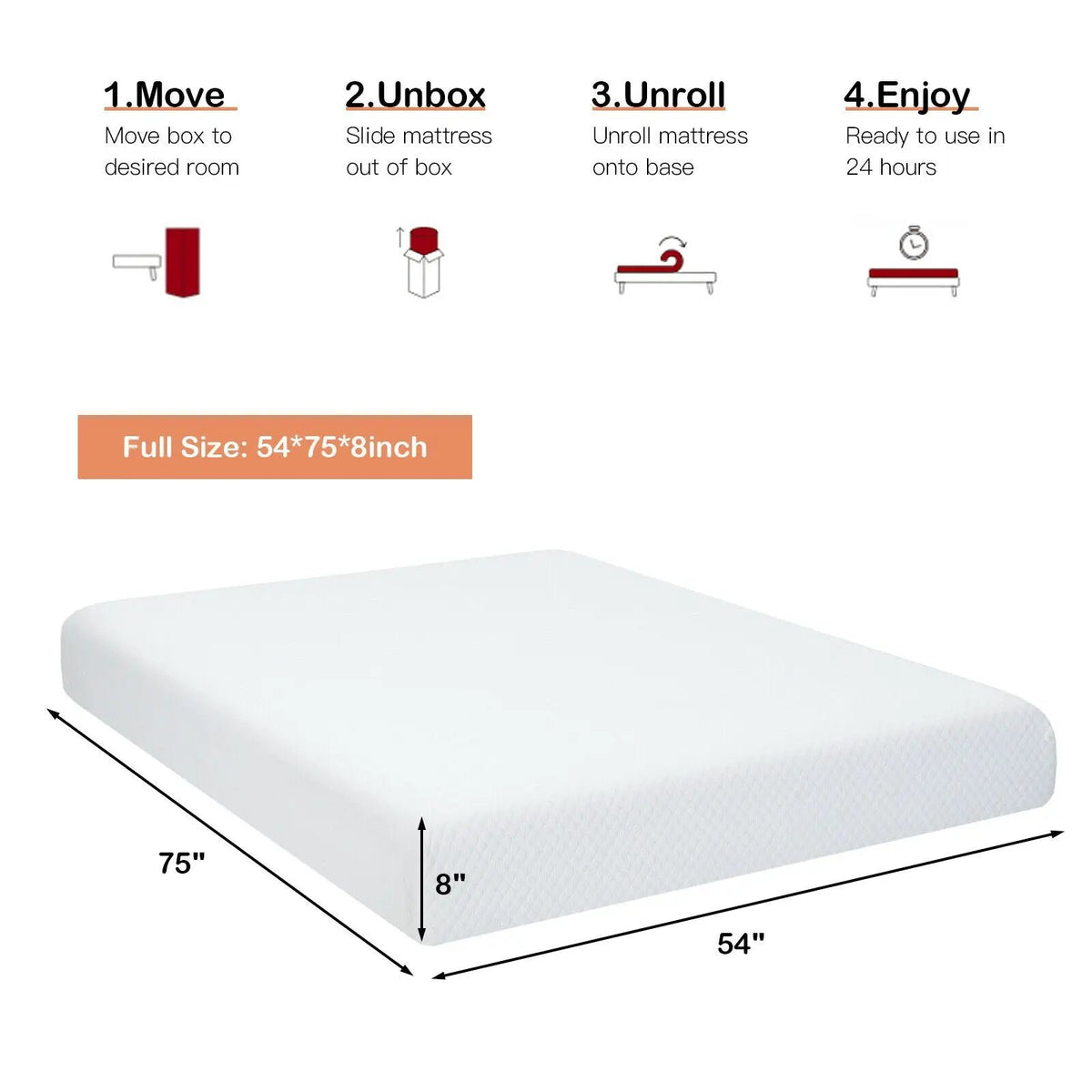 8 Inch Foam Medium Firm Mattress with Jacquard Cover, photo 31 of 32