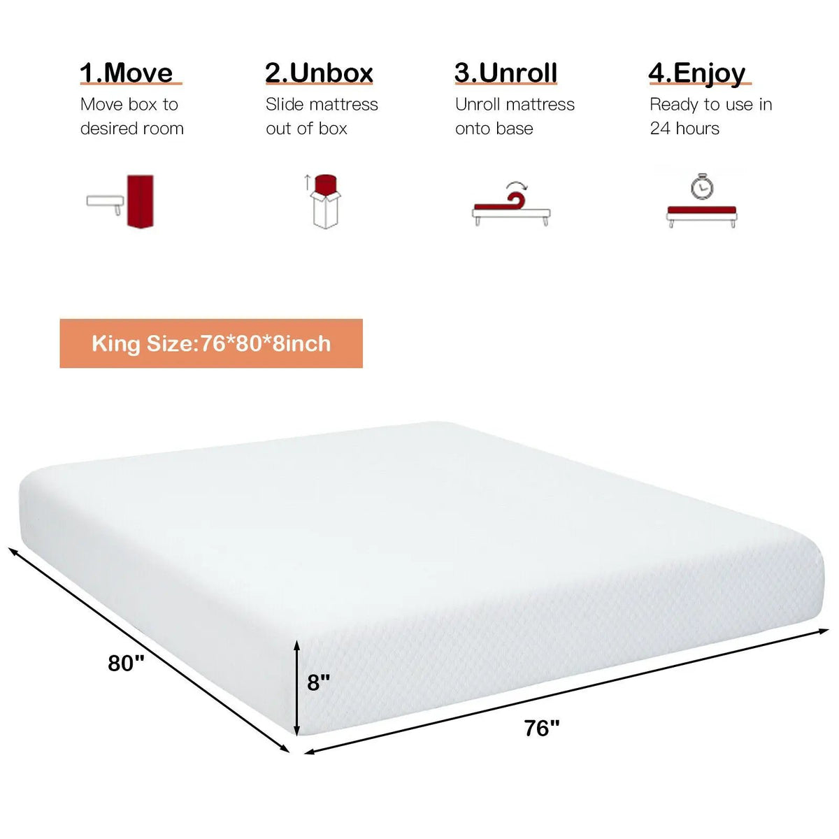 8 Inch Foam Medium Firm Mattress with Jacquard Cover, photo 17 of 32