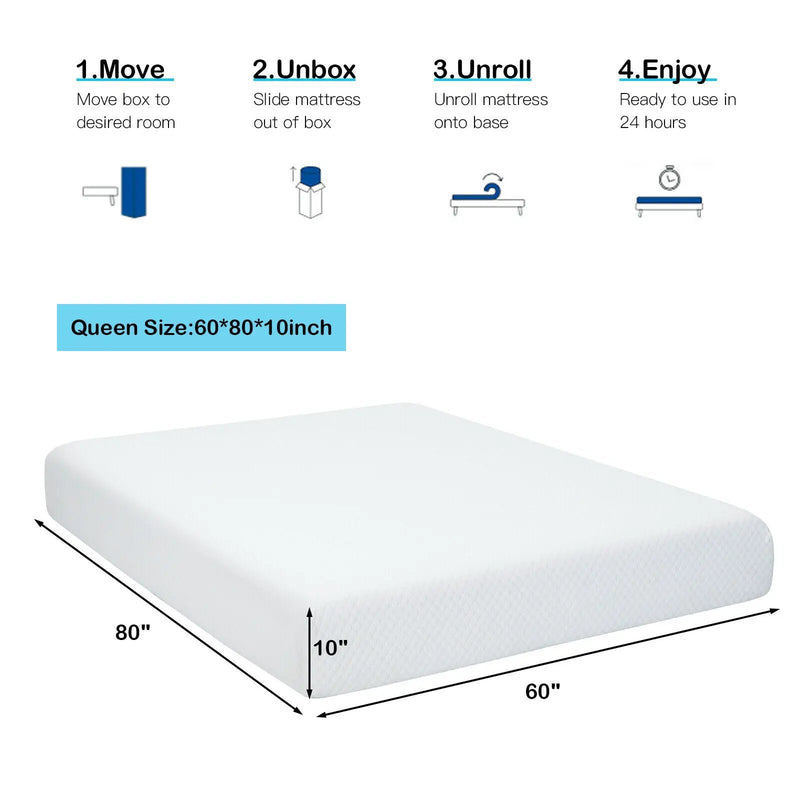 10 Inch Air Foam Pressure Relief Bed Mattress with Jacquard Soft Cover by DirectDeals