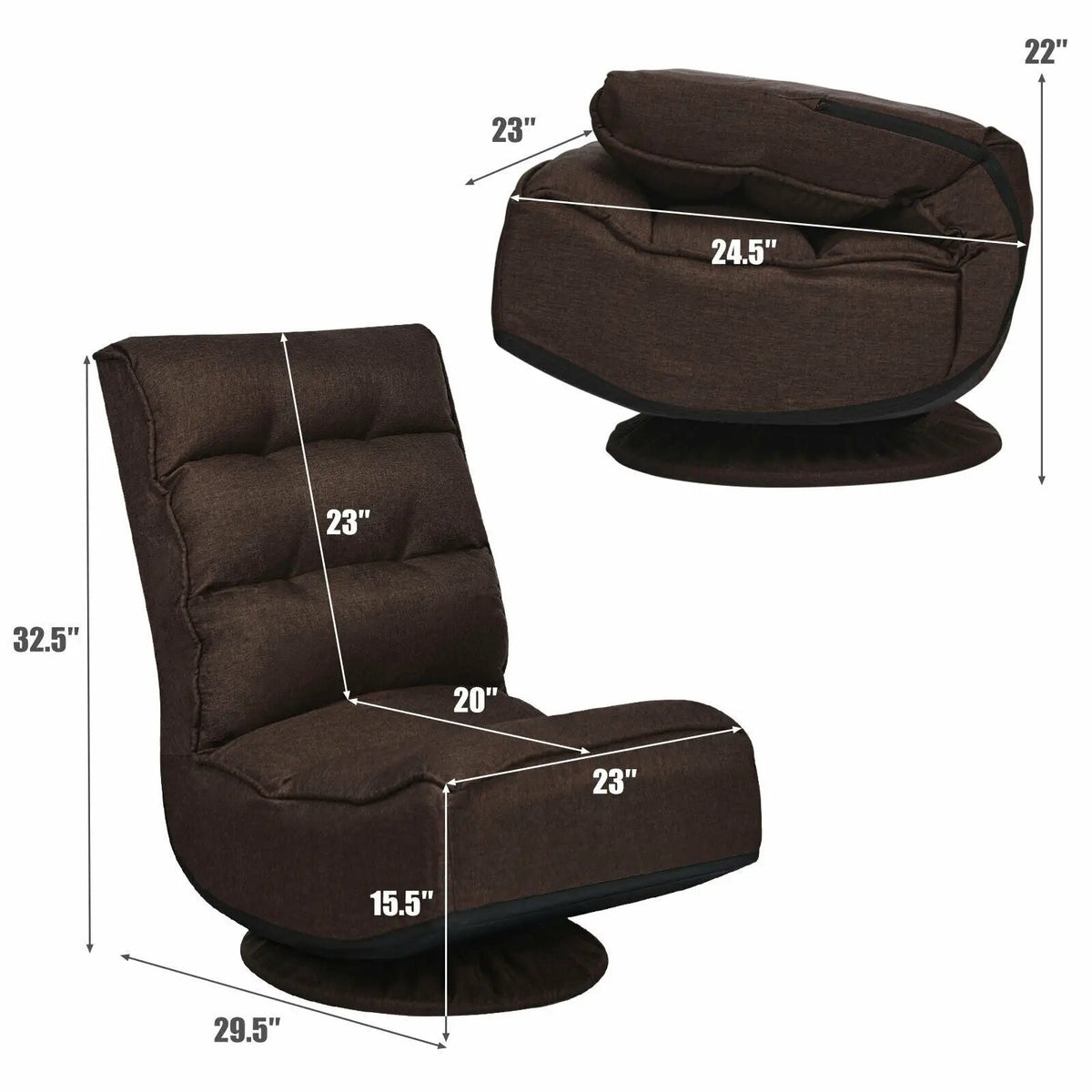 5-Position Folding Floor Gaming Chair, photo 23 of 56