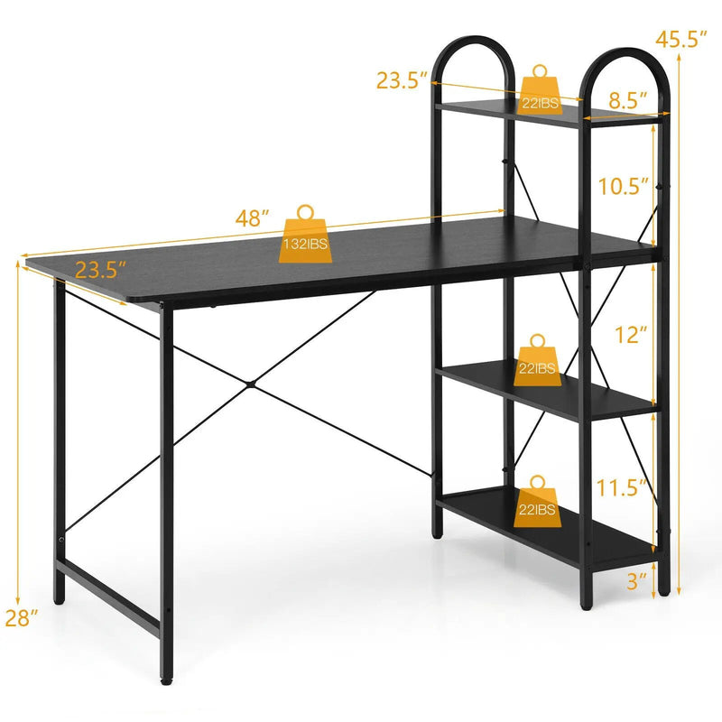 48-Inch Reversible Computer Desk with Storage Shelf by DirectDeals