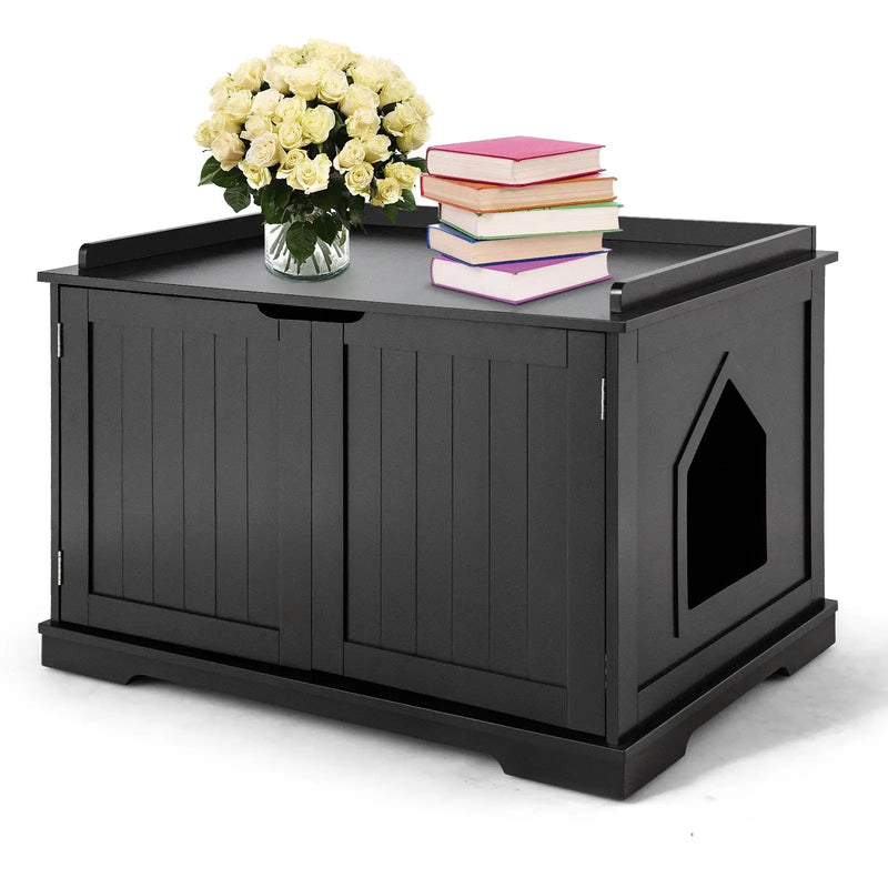 Cat Litter Box Enclosure with Double Doors for Large Cat and Kitty by DirectDeals