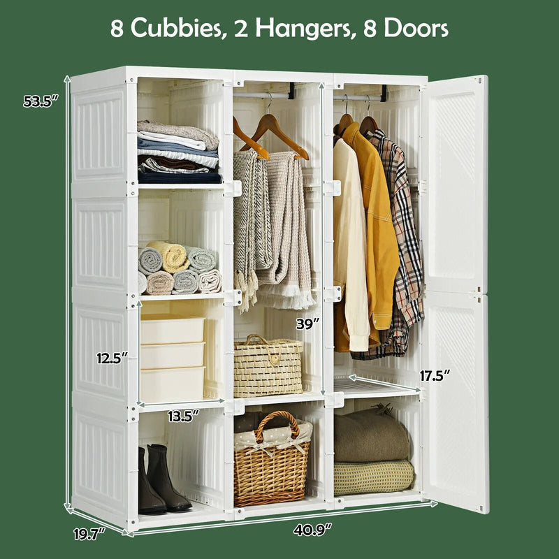 Foldable Closet Clothes Organizer with 8 Cubby Storage by DirectDeals