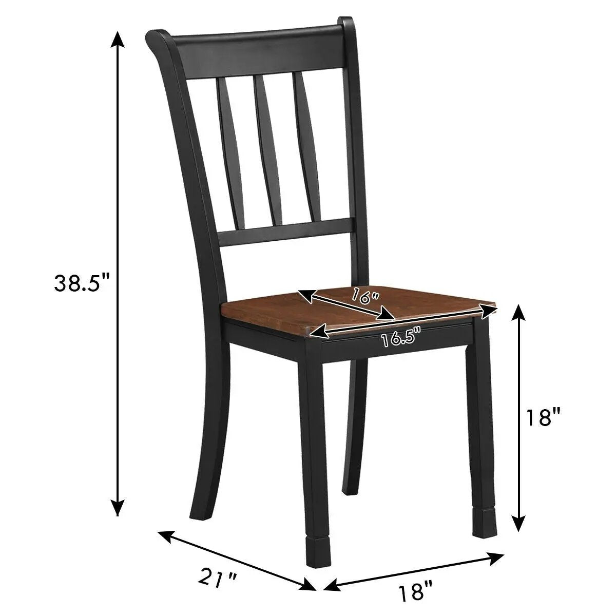 2 Pieces Solid Whitesburg Spindle Back Wood Dining Chairs by DirectDeals