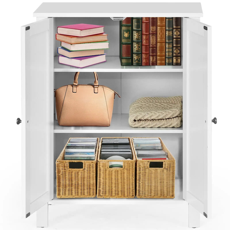 2-Door Bathroom Floor Storage Cabinet Space Saver Organizer by DirectDeals