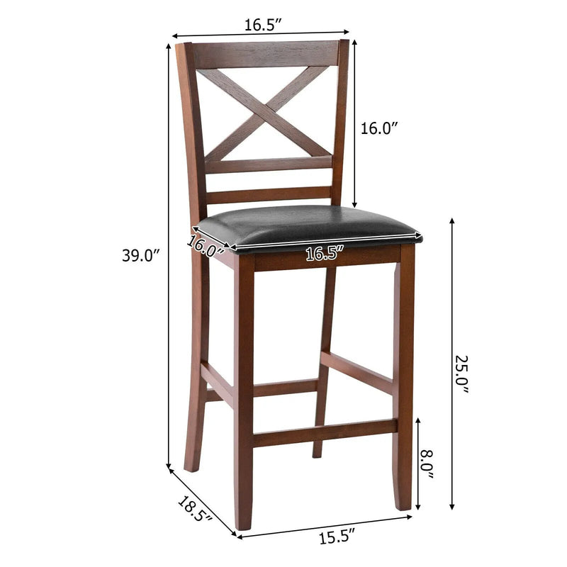 Set of 2 Bar Stools 25 Inch Counter Height Chairs with by DirectDeals
