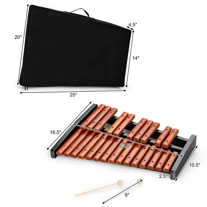 25 Notes Xylophone Wooden Percussion Educational Instrument with 2 Mallets by DirectDeals