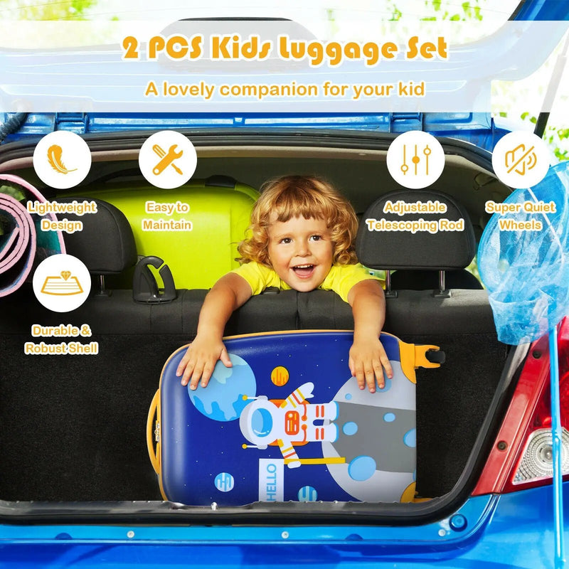 2 Pieces Kids Luggage Sets with Backpack and Suitcase for Travel by DirectDeals