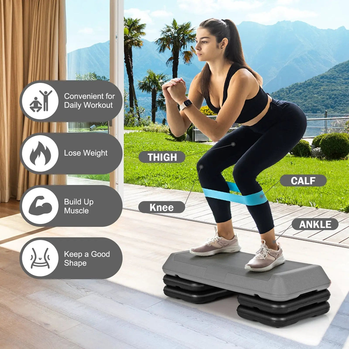29 Inch Adjustable Workout Fitness Aerobic Stepper Exercise Platform, photo 6 of 24