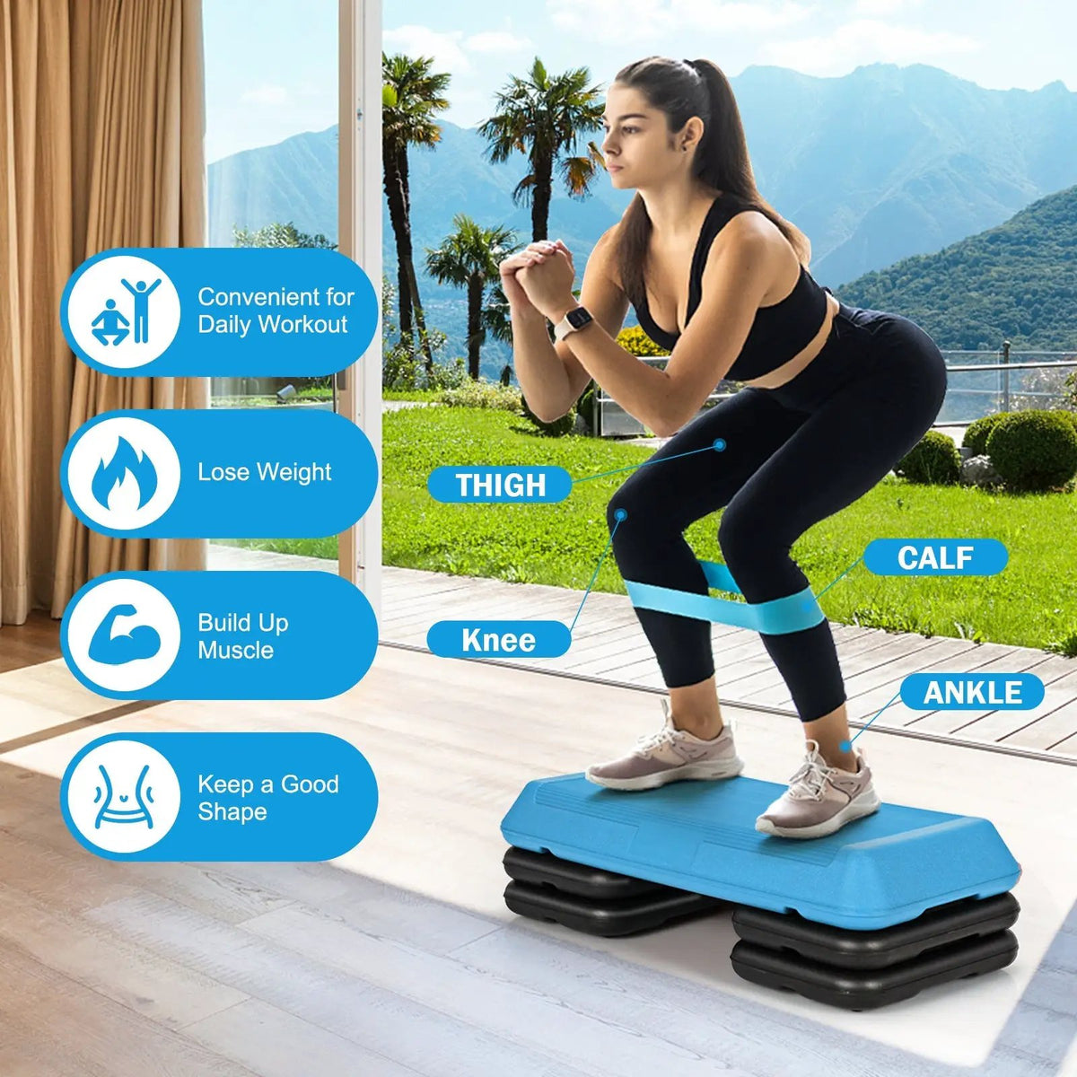 29 Inch Adjustable Workout Fitness Aerobic Stepper Exercise Platform, photo 4 of 24