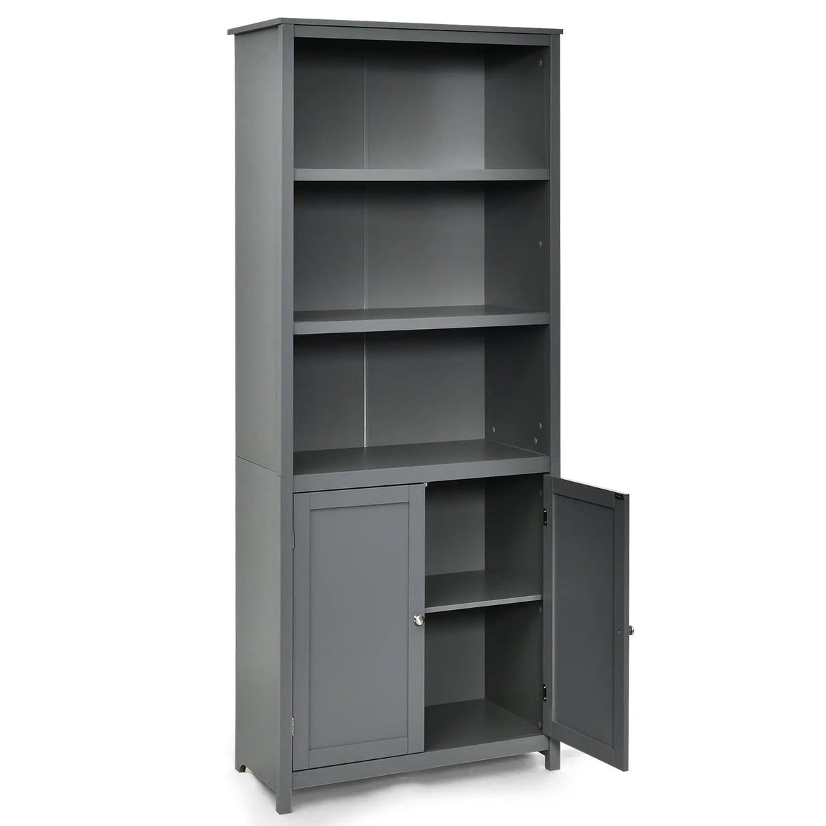 Bookcase Shelving Storage Wooden Cabinet Unit Standing Display Bookcase with Doors, photo 8 of 9