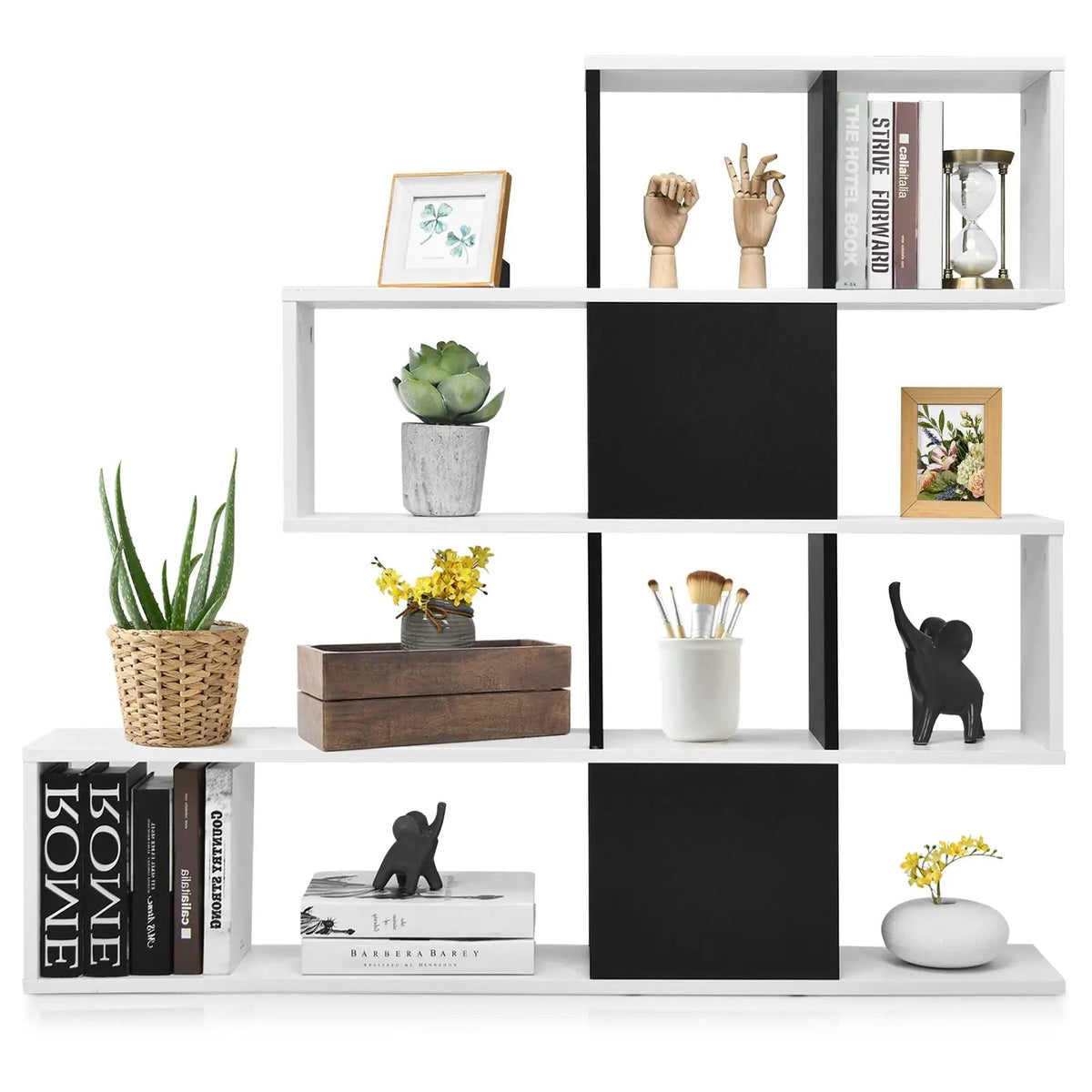 5-Tier Bookshelf Corner Ladder Bookcase with Storage Rack, photo 7 of 9