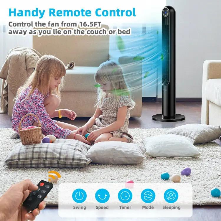 42 Inch 80 Degree Tower Fan with Smart Display Panel and Remote Control, photo 3 of 10