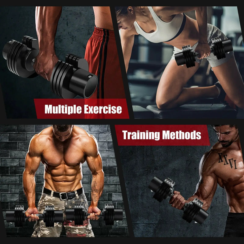 27.5 LBS 5-in-1 Adjustable Dumbbell for Gym Home Office by DirectDeals