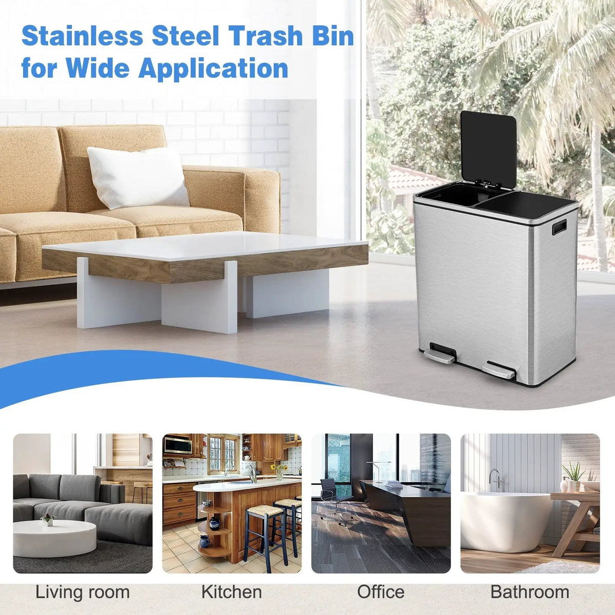 16 Gallon Dual Step Trash Can, photo 6 of 9