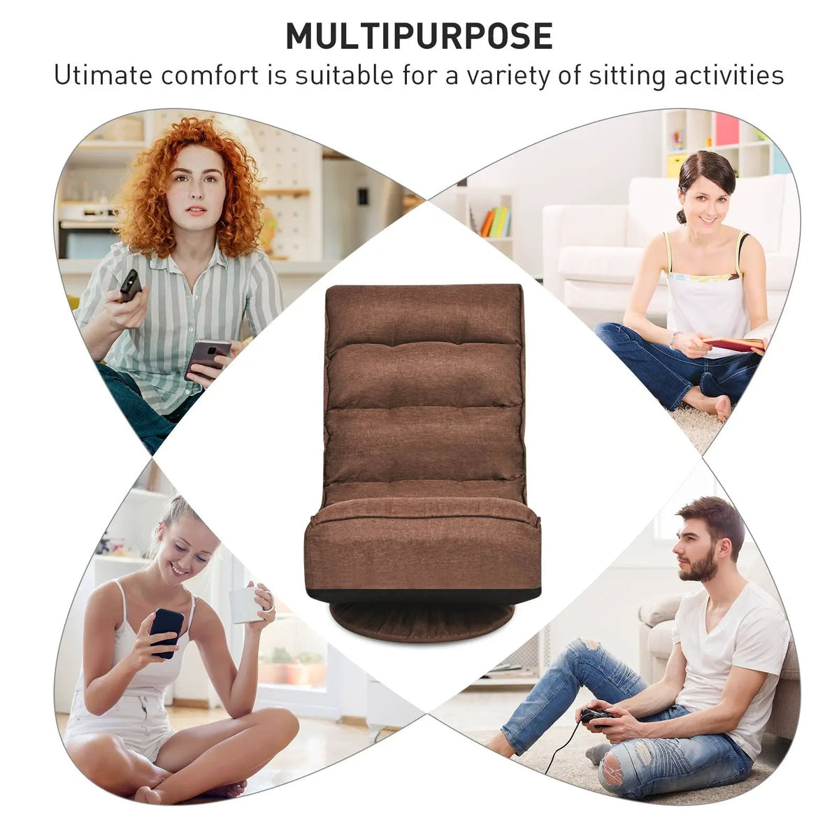 5-Position Folding Floor Gaming Chair, photo 33 of 56