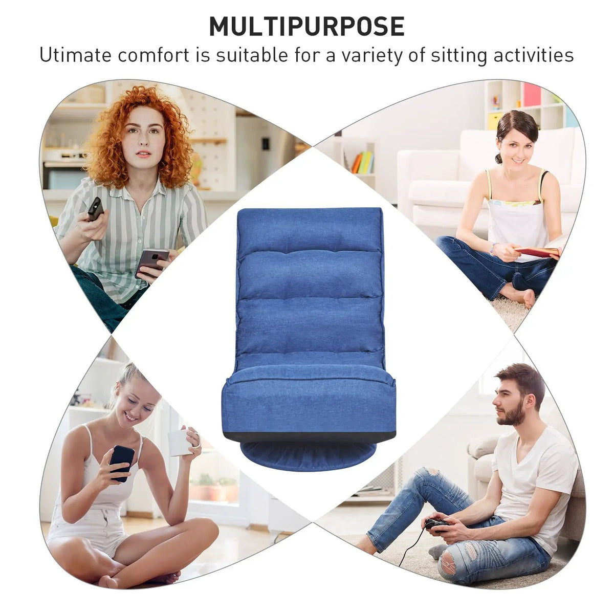 5-Position Folding Floor Gaming Chair, photo 13 of 56