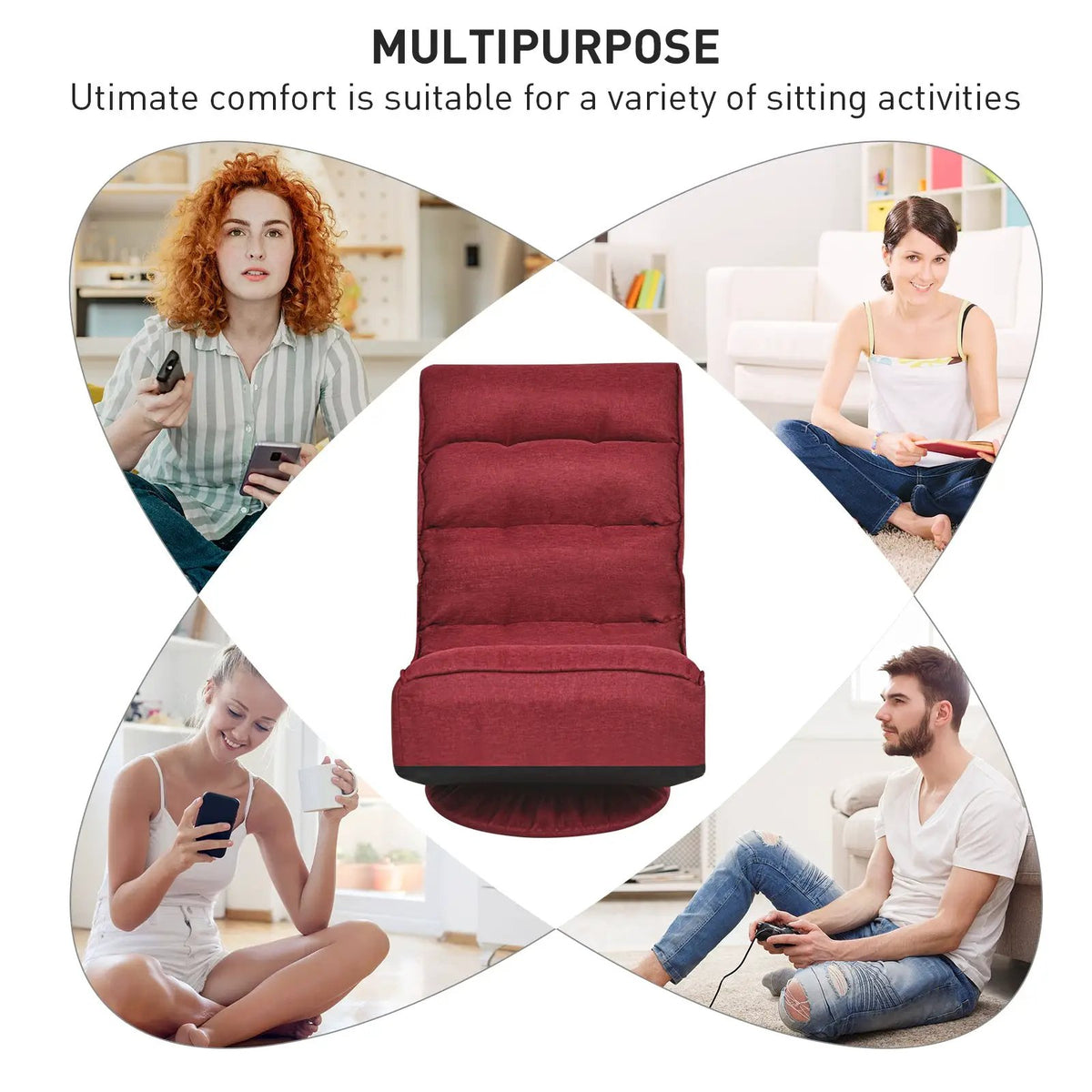 5-Position Folding Floor Gaming Chair, photo 12 of 56