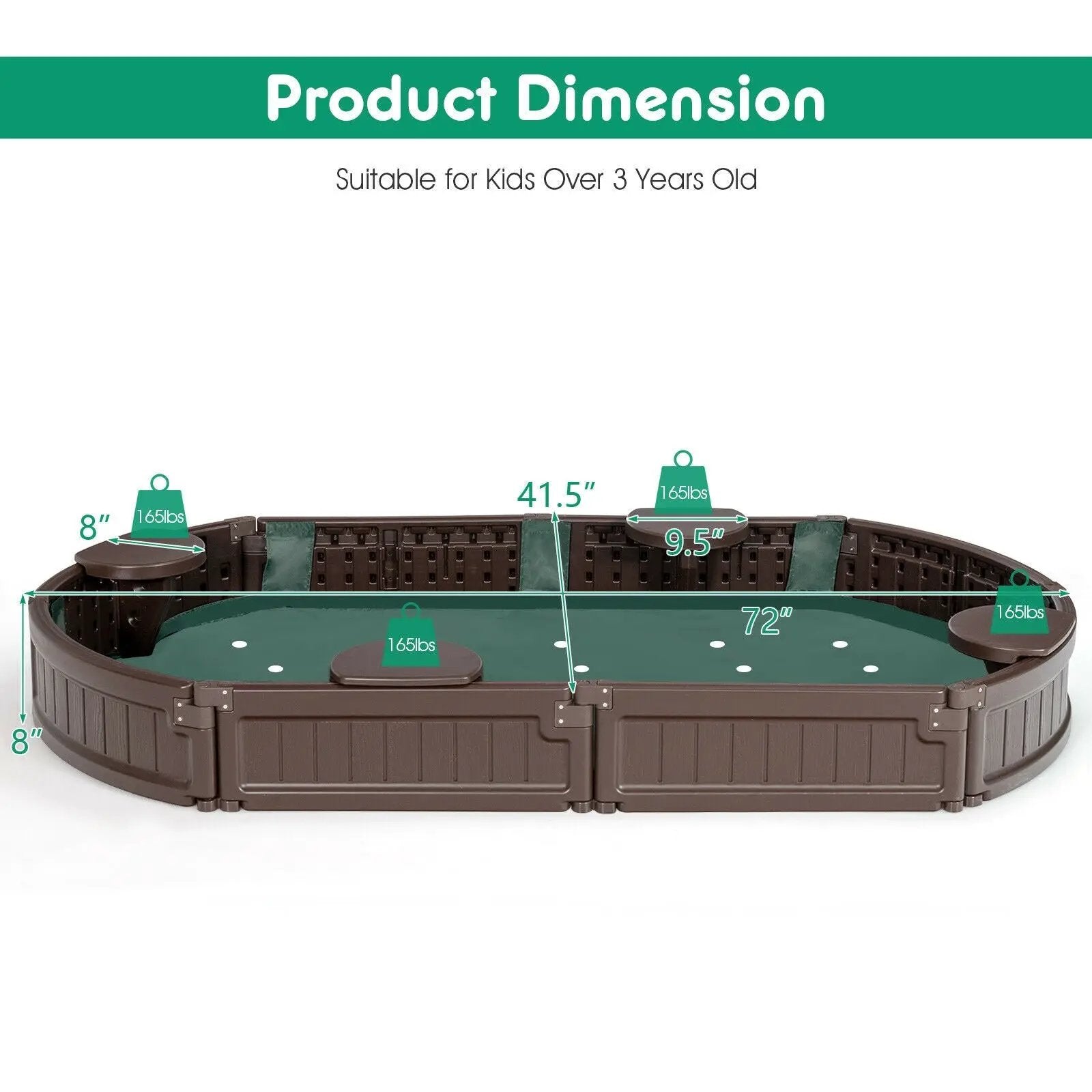 Sandbox with Built-in Corner Seat and Bottom Liner by DirectDeals