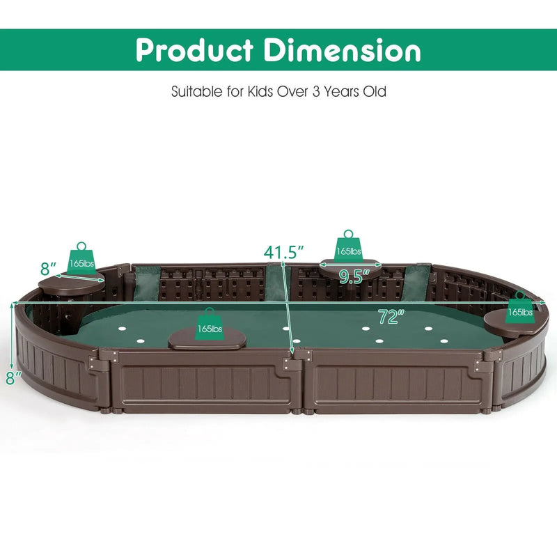 Sandbox with Built-in Corner Seat and Bottom Liner by DirectDeals