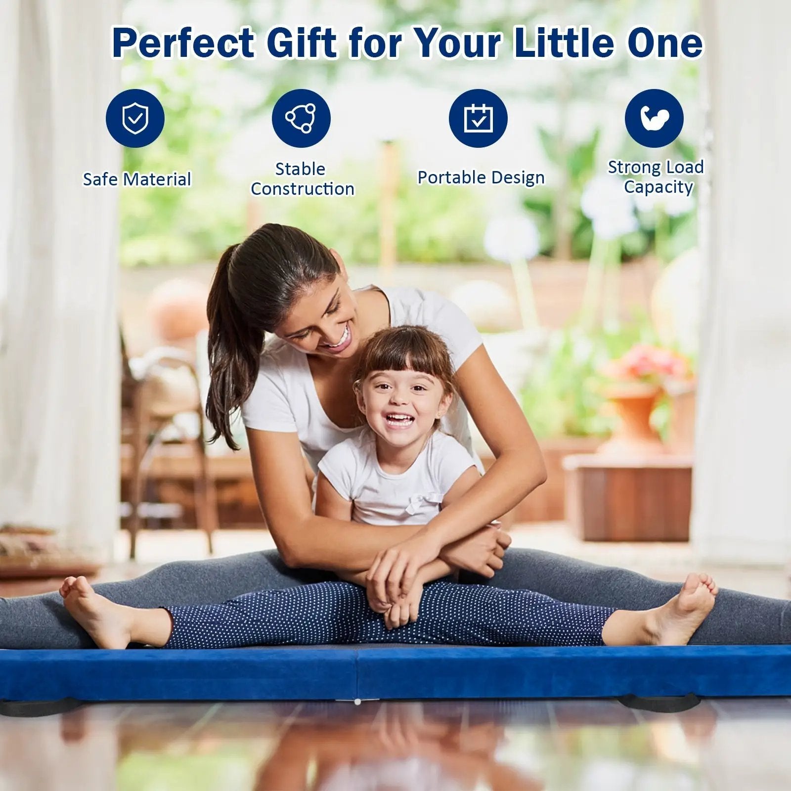 7 Feet Folding Portable Floor Balance Beam with Handles for Gymnasts by DirectDeals