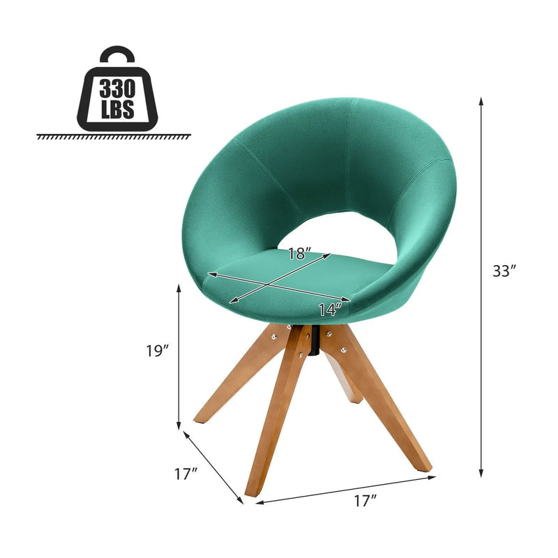 Swivel Accent Chair with Oversized Upholstered Seat for Home Office by DirectDeals