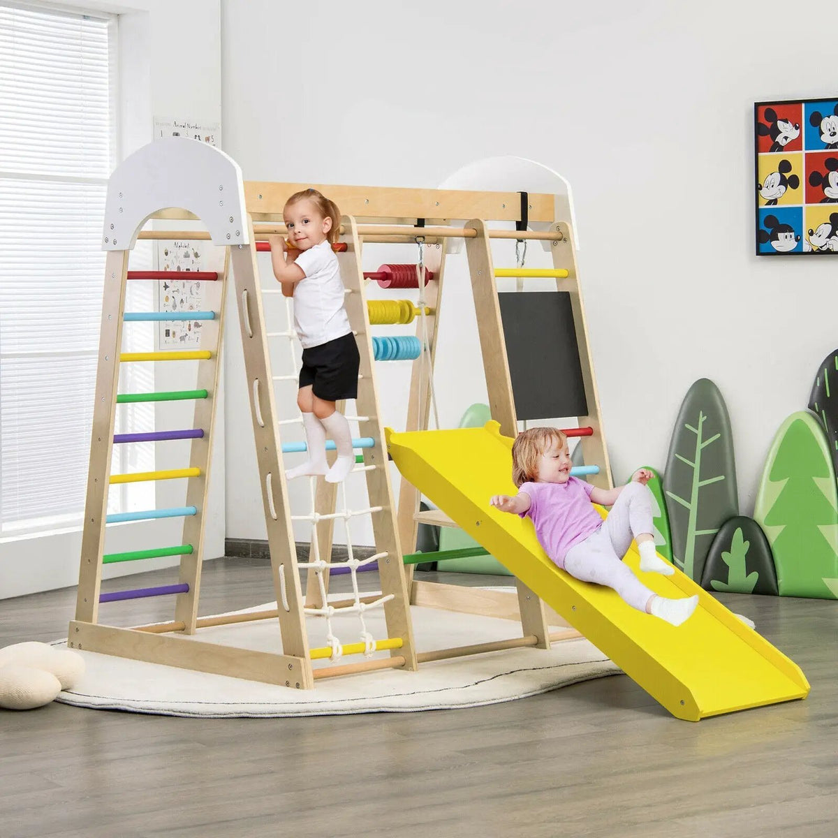 Indoor Playground Climbing Gym Wooden 8-in-1 Climber Playset for Children, photo 2 of 9