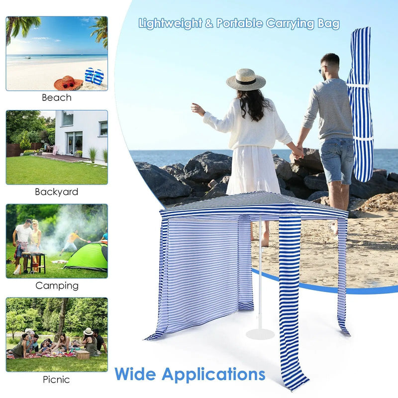 6.6 x 6.6 Feet Foldable and Easy-Setup Beach Canopy With Carry Bag by DirectDeals