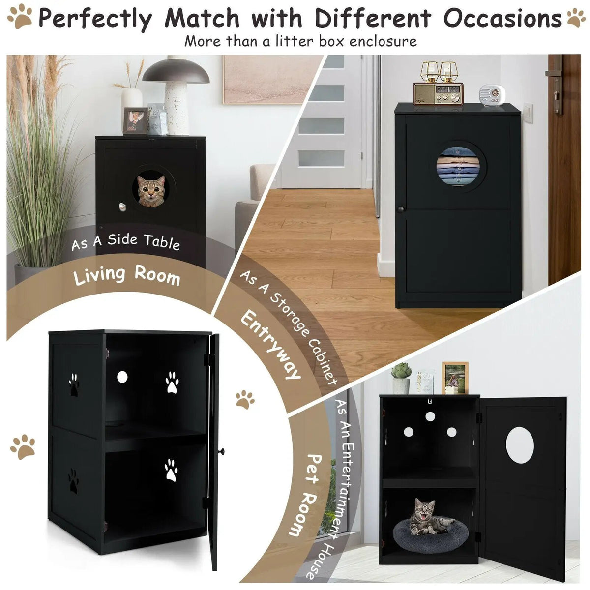2-tier Litter Hidden Cat House With Anti-toppling Device, photo 6 of 16