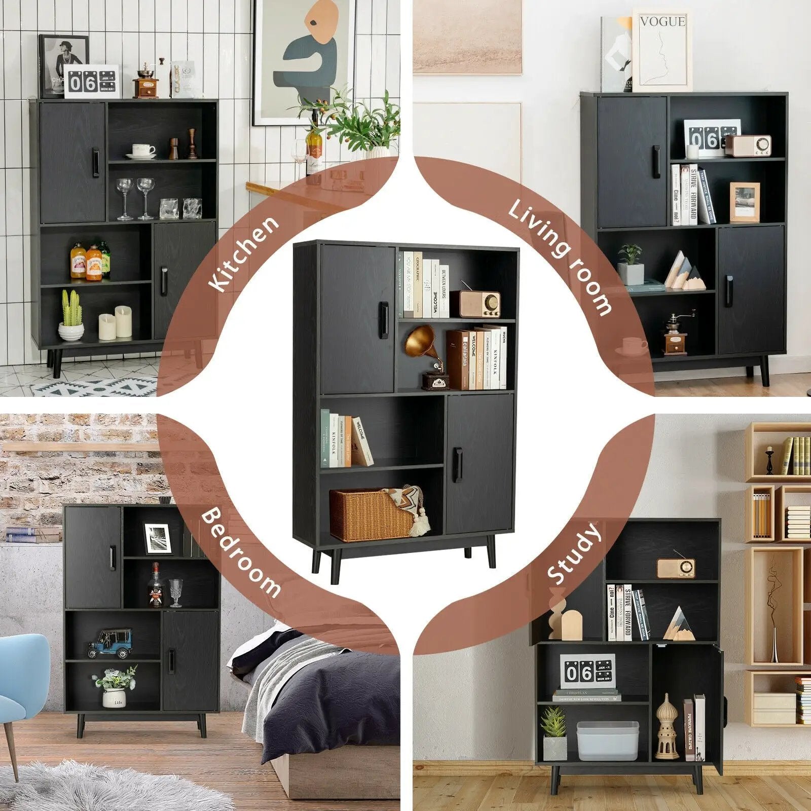 Sideboard Storage Cabinet with Door Shelf by DirectDeals