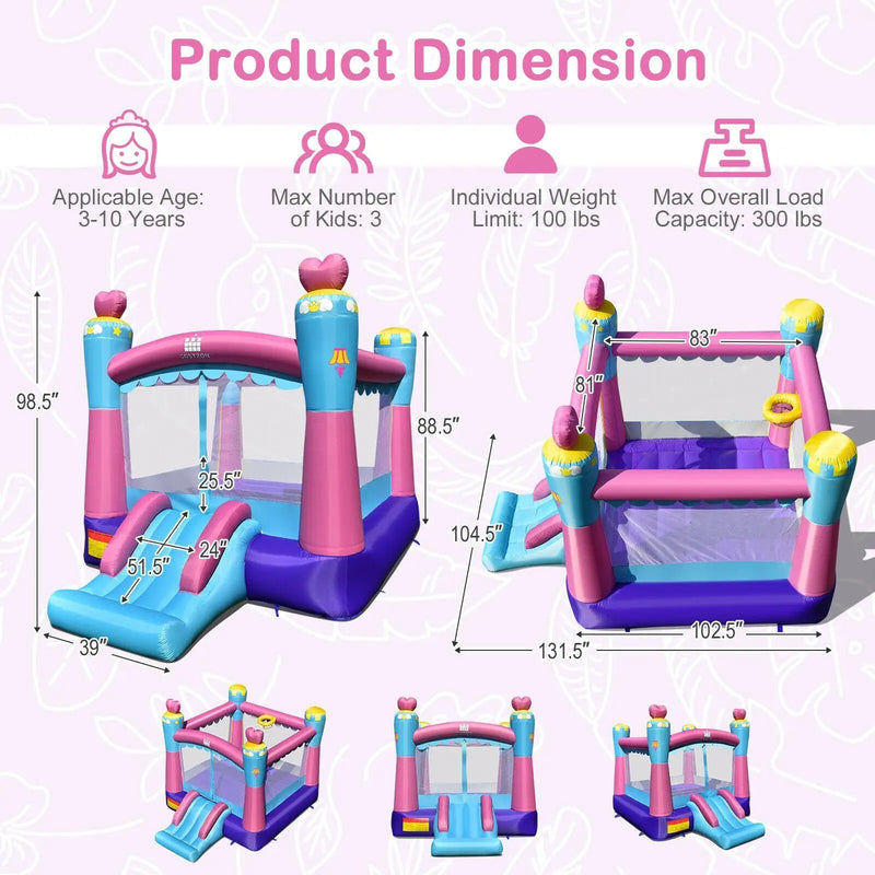 3-in-1 Princess Theme Inflatable Castle without Blower by DirectDeals