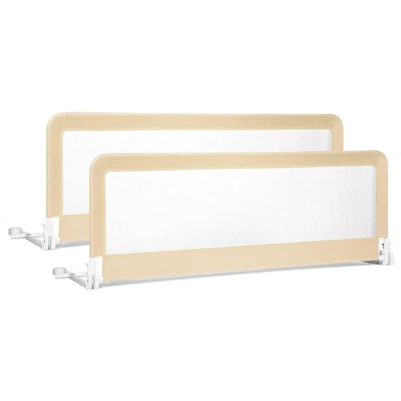 59 Inch Folding Breathable Baby Bed Rail Guard with Safety Strap by DirectDeals
