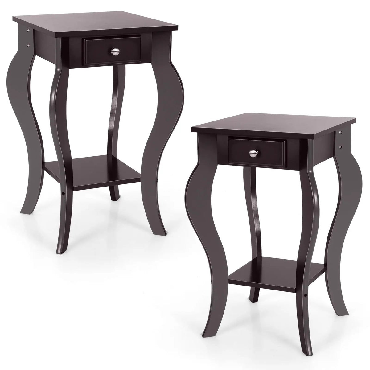 2-Tier End Table with Drawer and Shelf for Living Room Bedroom, photo 22 of 24