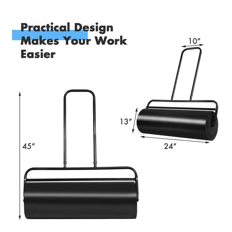24 x 13 Inch Tow Lawn Roller Water Filled Metal Push Roller by DirectDeals