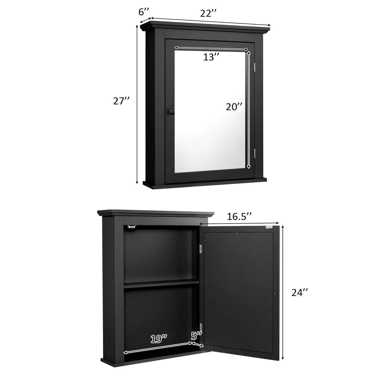 Bathroom Wall Mounted Storage Mirror Medicine Cabinet by DirectDeals