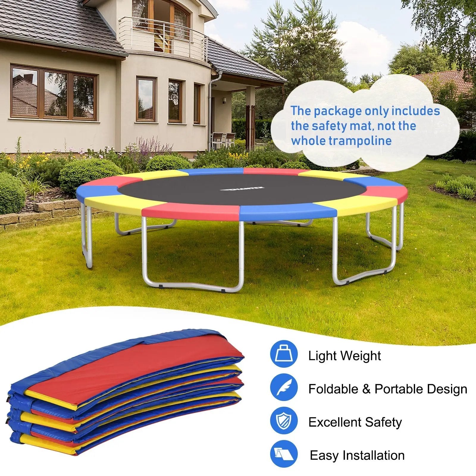 8 Feet Trampoline Spring Safety Cover without Holes by DirectDeals