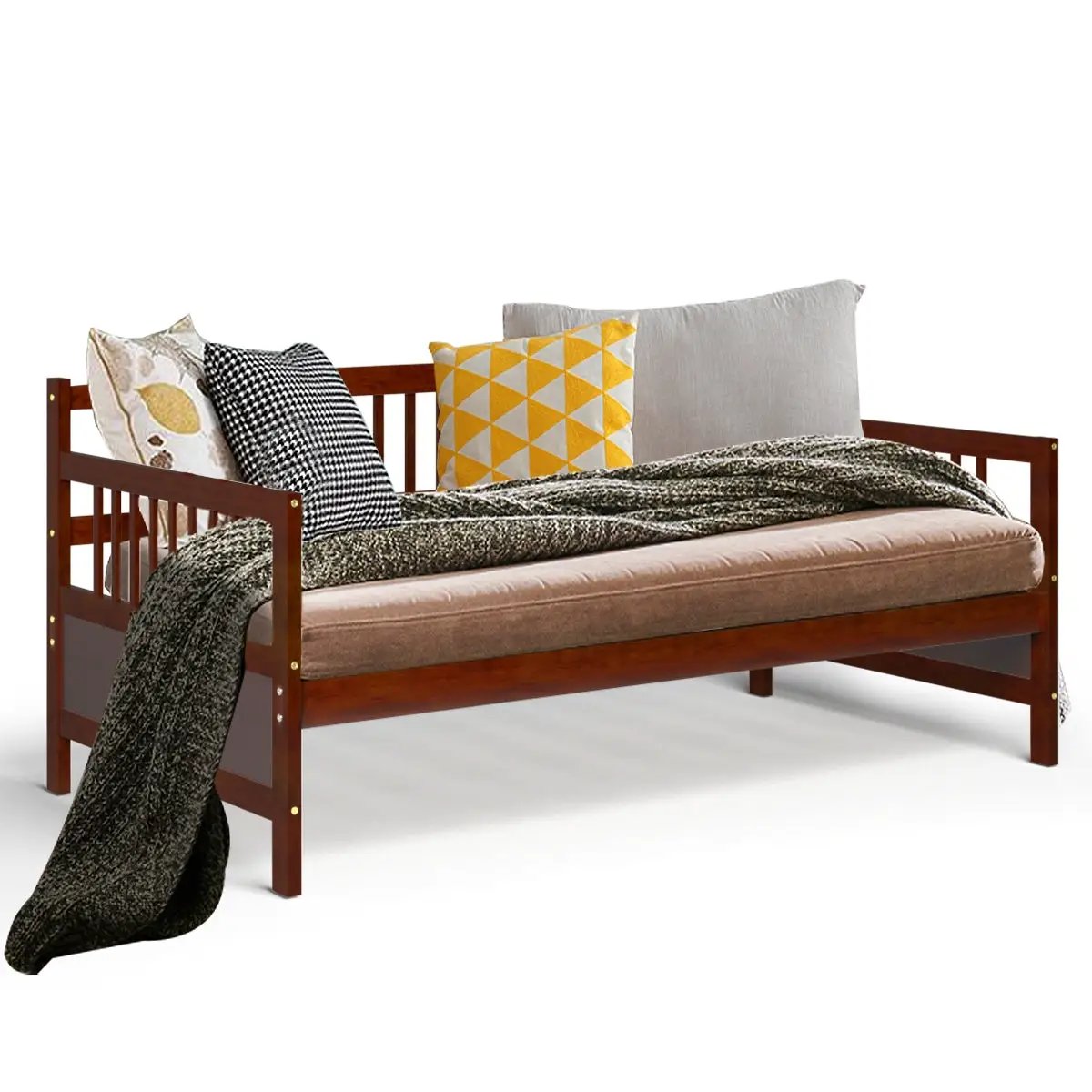 Twin Size Wooden Slats Daybed Bed with Rails, photo 4 of 10
