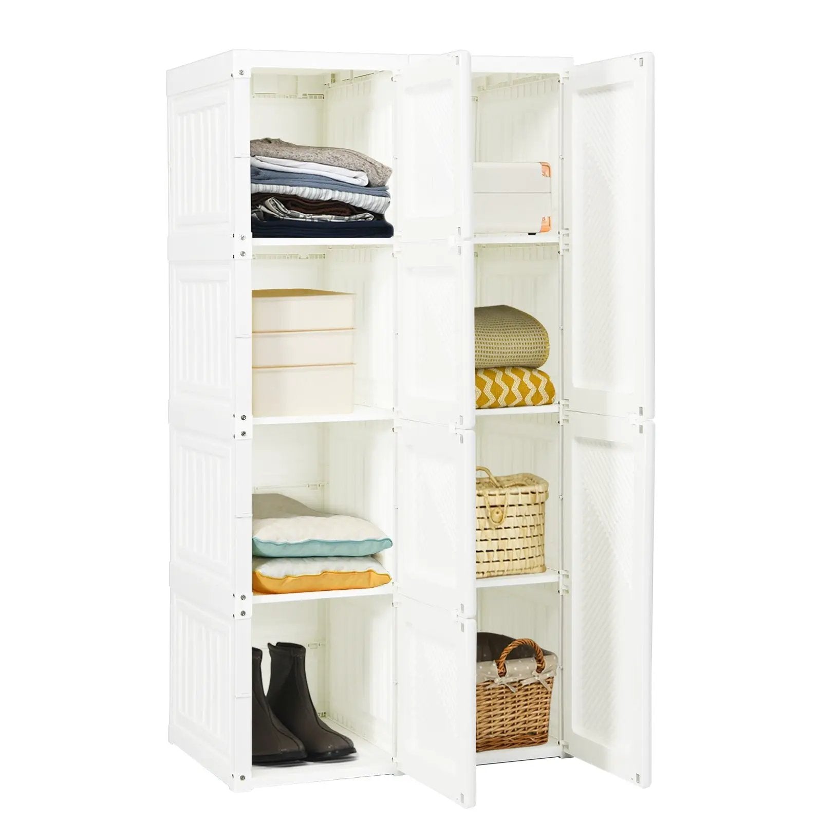 Foldable Armoire Wardrobe Closet with 8 Cubby Storage by DirectDeals