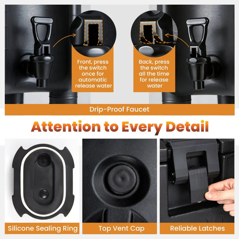 2.6 Gal Insulated Beverage Dispenser with Handles and Two-Stage Faucet by DirectDeals