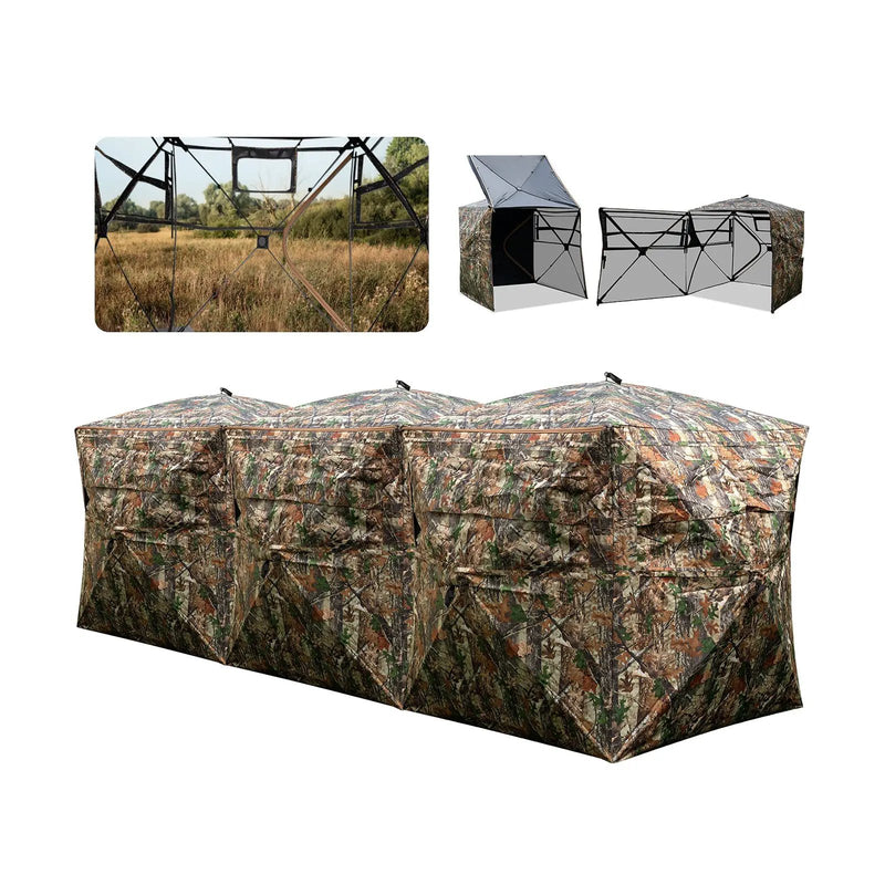 2-6 Person Side-by-Side Hunting Blinds Double One-way See-through Ground Blinds by DirectDeals