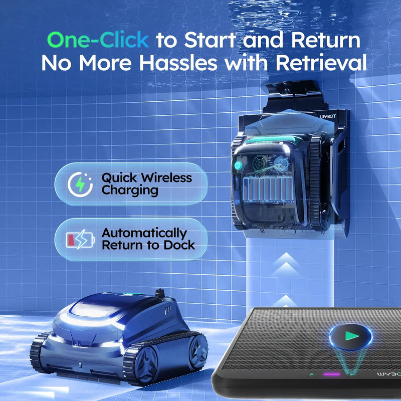 WYBOT S2 Solar with Solar-Powered Charging Dock Robotic Pool Cleaner by WYBOT