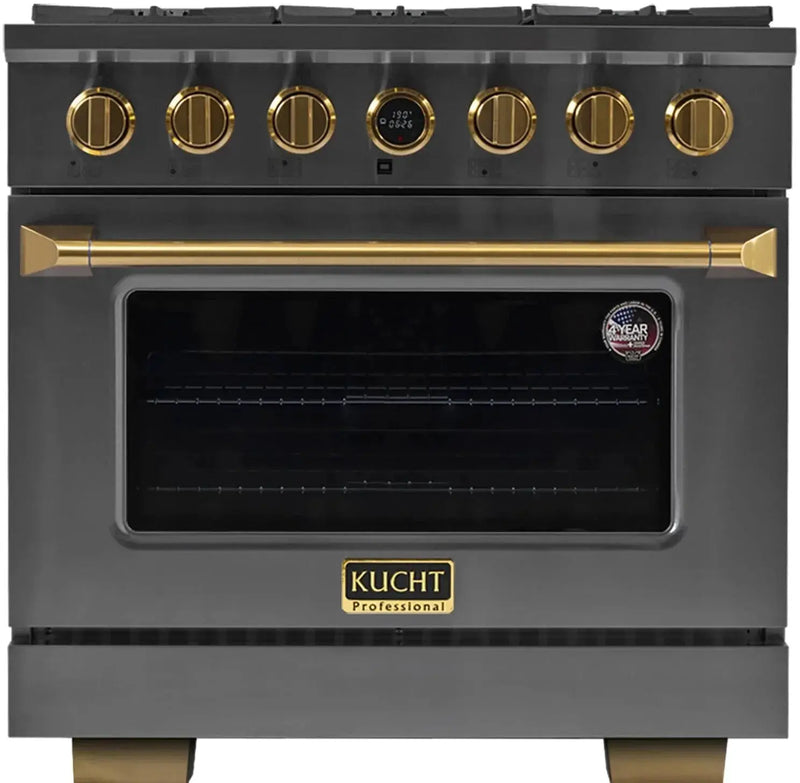 Kucht 36" Freestanding Dual Fuel Range Liquid Propane KXP36/LP by Farmhouse Kitchen and Bath