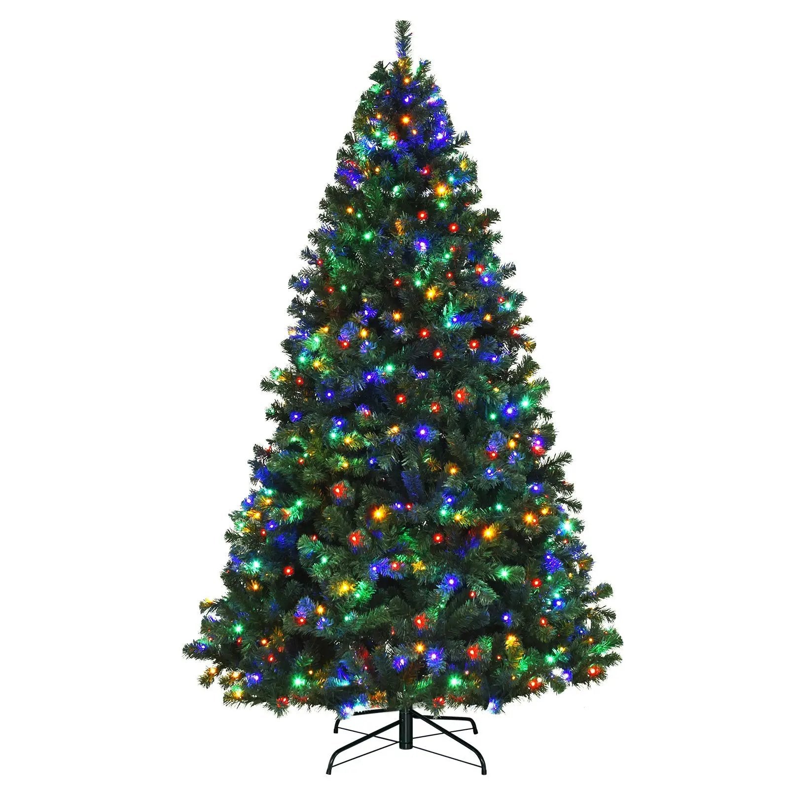 7.5 Feet Pre-Lit Artificial Spruce Christmas Tree with 550 Multicolor Lights for Festival by DirectDeals