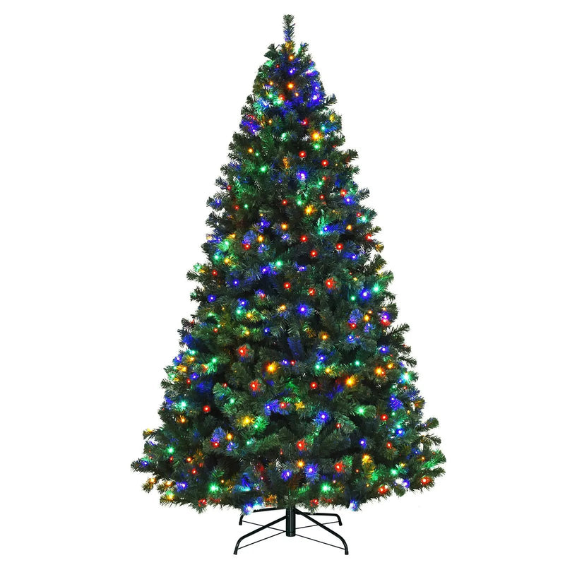 7.5 Feet Pre-Lit Artificial Spruce Christmas Tree with 550 Multicolor Lights for Festival by DirectDeals