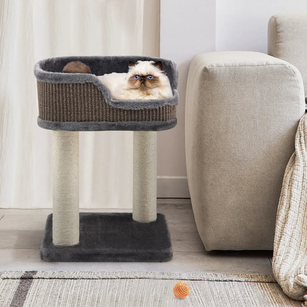 Multi-Level Cat Climbing Tree with Scratching Posts and Large Plush Perch, photo 2 of 9