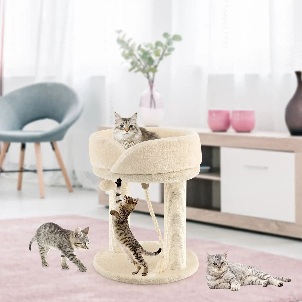 Cat Climbing Tree with Plush Perchs and Scratching Post, photo 13 of 16