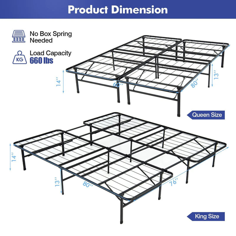 Full/King Size Folding Steel Platform Bed Frame for Kids and Adults by DirectDeals