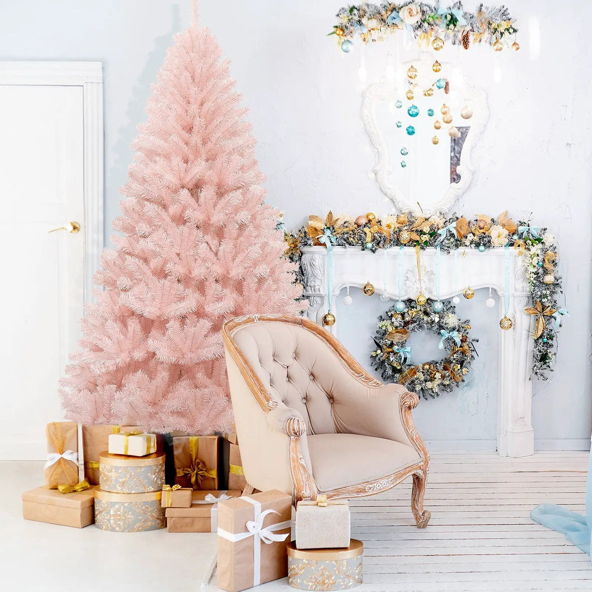 6/7 Feet Artificial Christmas Tree Hinged Full Fir Tree, photo 7 of 16