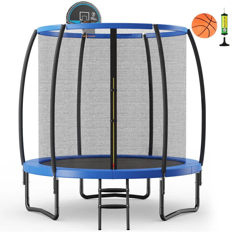 8/10 Feet Recreational Trampoline with Basketball Hoop by DirectDeals