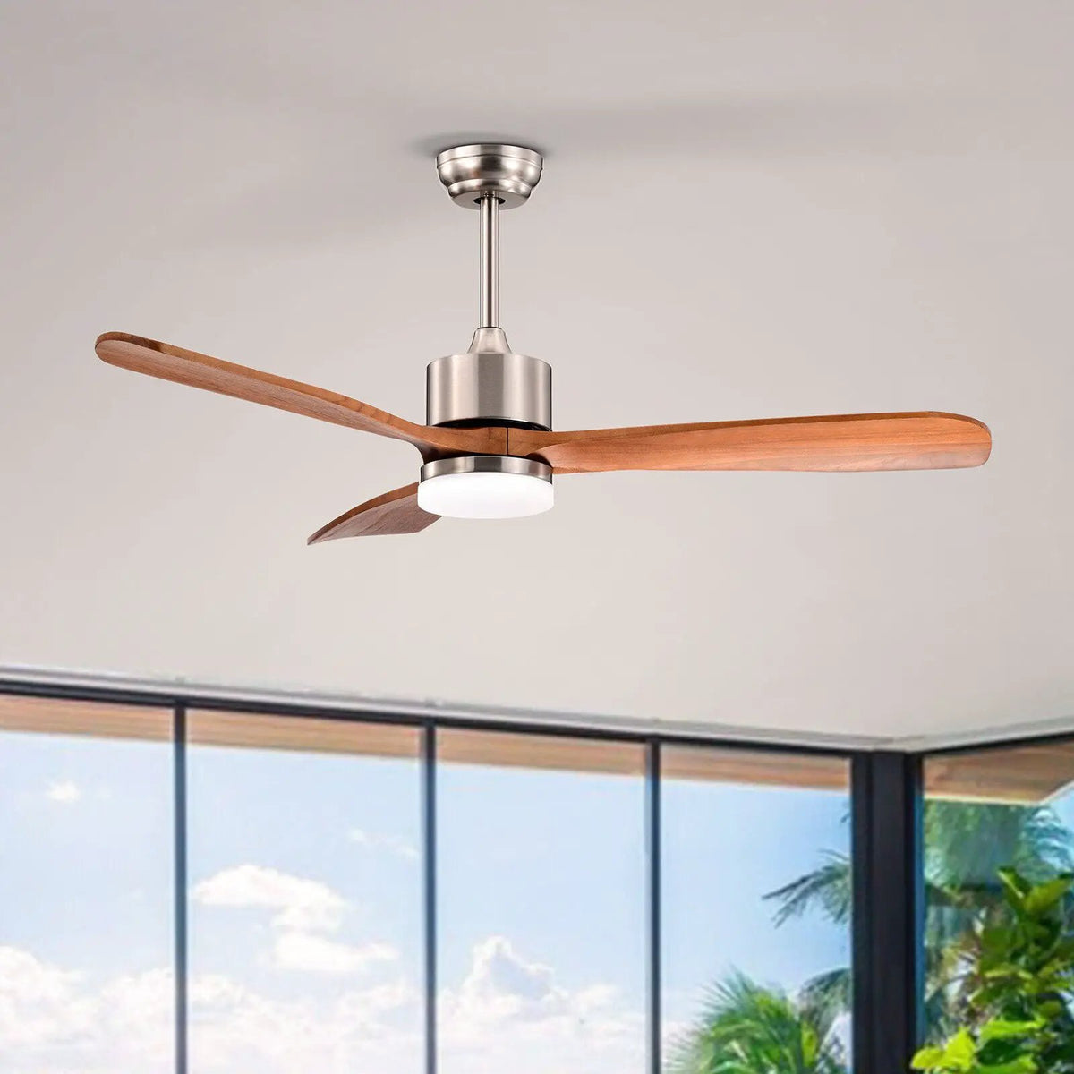 52 Inch Reversible Ceiling Fan with LED Light and Adjustable Temperature, photo 2 of 9